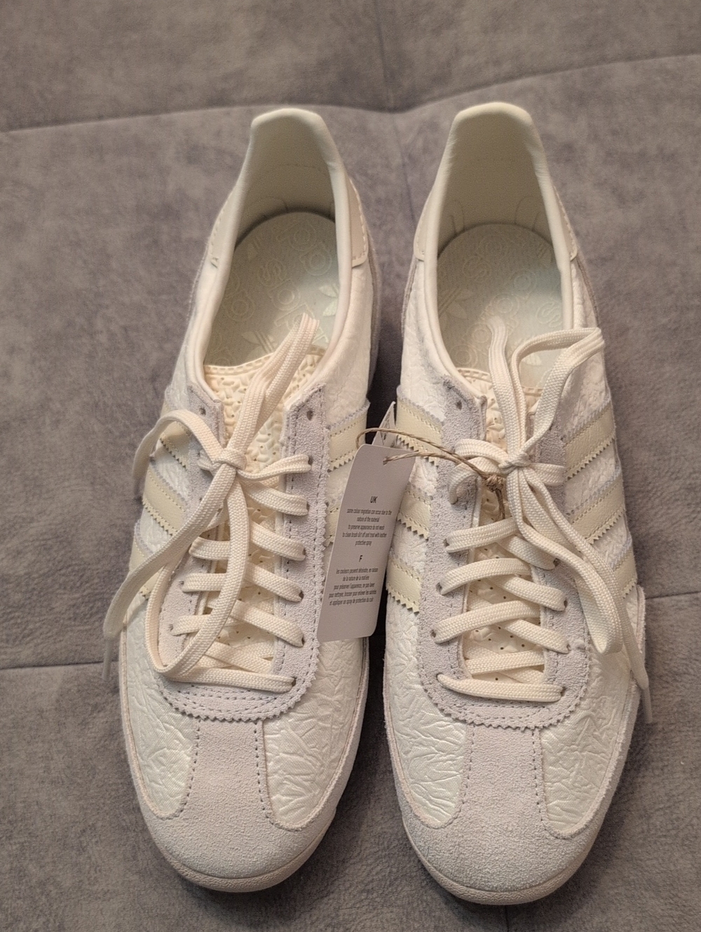 adidas Women's Cream and White Retro Lace-Up Sneakers